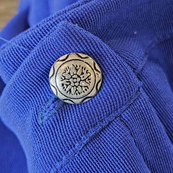 Vintage Womens Western Ranch Show Pants Cobalt‎ Blue Slinky Knit Size XS 26 X 32 - Picture 11 of 11